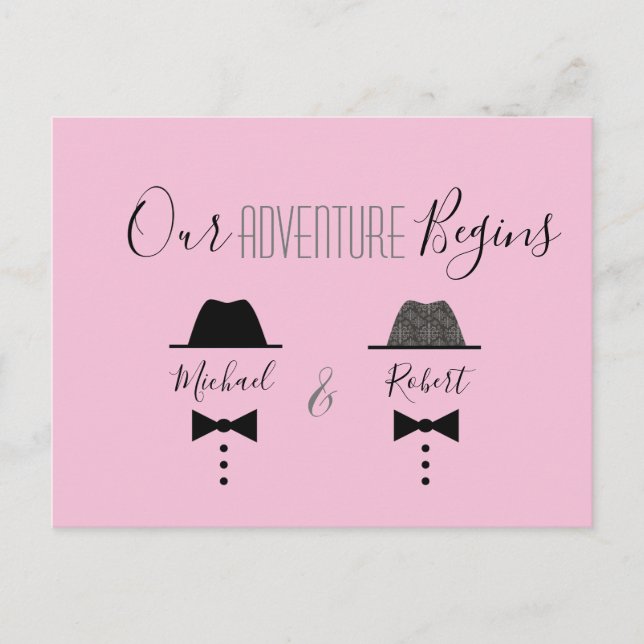 Gay Casamento Salvar a Data Convite (Frente)