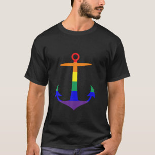 Gay Cruzeiro Âncora arco-íris LGBTQ T Camisa
