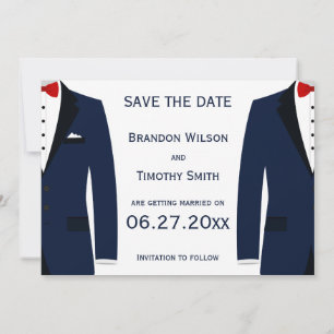 Gay De Casamento Azul E Branco Salva Os Cartões D