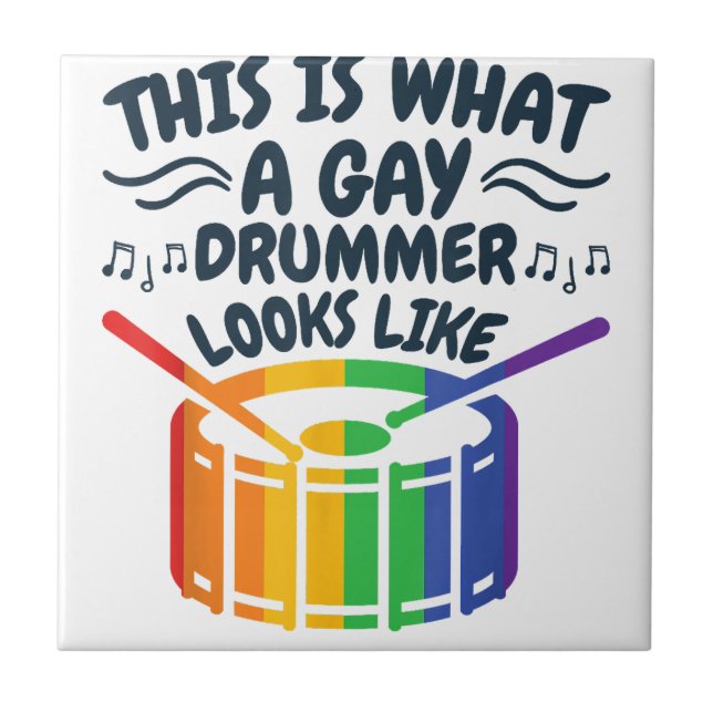 Gay Drummer Drumming Orgulho gay Mês LGBTQ Arco-Ír (Frente)