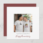 Gay LGBT Ame Aniversário do Marido Moderno Um<br><div class="desc">Estilo moderno com muito espaço em branco para um toque contemporâneo para desejar ao seu marido um feliz aniversário com este design totalmente personalizável. Sua foto favorita em formato quadrado está no centro com sua saudação abaixo em simples sans lettering e Happy Anniversário ou sua saudação escolhida embaixo em um...</div>