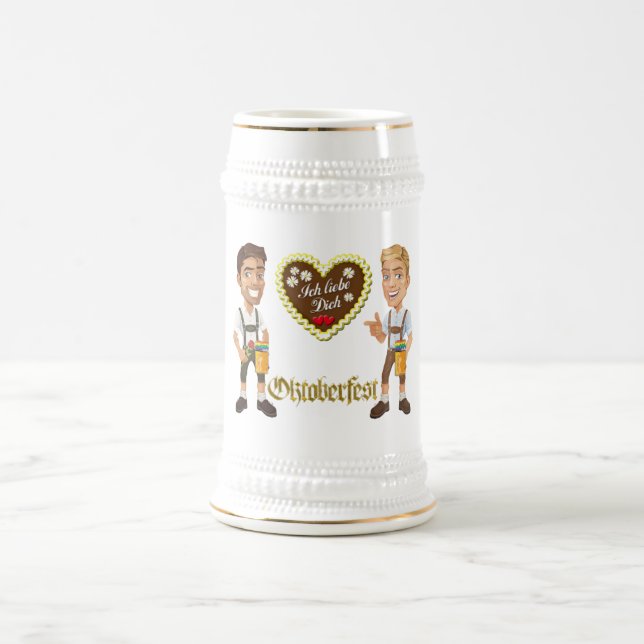 Gay LGBTQIA+ Caneca de cerveja de cerveja Oktoberf (Centro)
