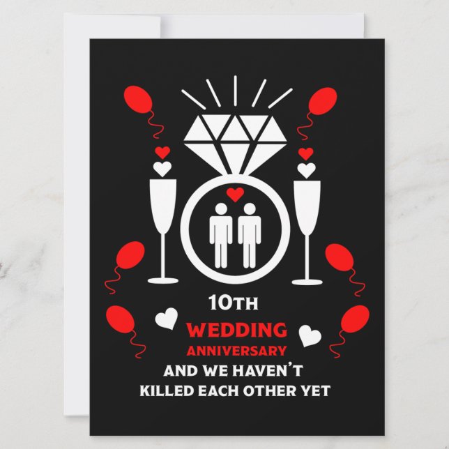 Gay masculino 10º aniversário de casamento (Frente)