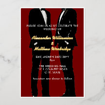 Gay Moderno Elegante Casamento Dourado