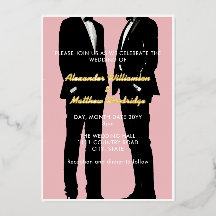 Gay Moderno Elegante Casamento Dourado