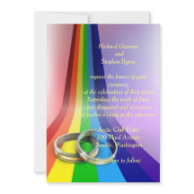 Gay Rainbow e Rings Convite para Casamento