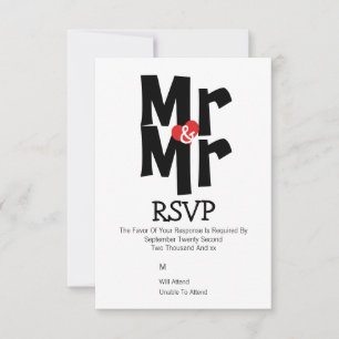 Gay Wedding RSVP Bold Sr. e Sr. Personalizado