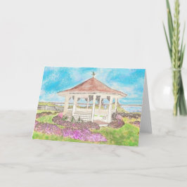 Gazebo Branco Pintado No Cartão De Saudação De Cab