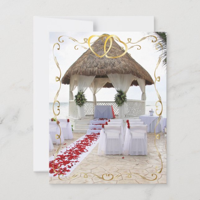 Gazebo No Convite Para Casamento De Praia4 (Frente)