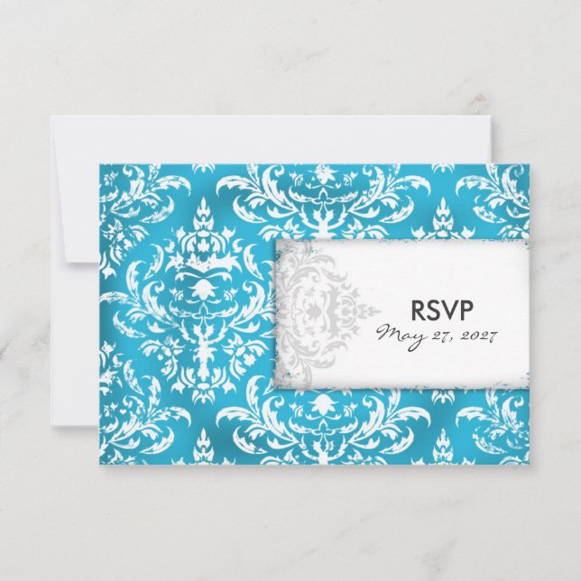 GC | Erika Vintage Turquoise Damask RSVP (Frente)