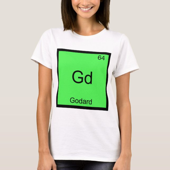 Gd - Godard Camiseta Símbolo Elemento Químico Engr (Frente)