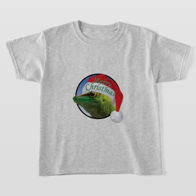 Gecko de Natal - Camisa Básica para Crianças (Postura )