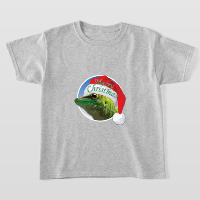 Gecko de Natal - Camisa Básica para Crianças (Postura )