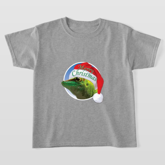 Gecko de Natal - Camisa Básica para Crianças (Postura )