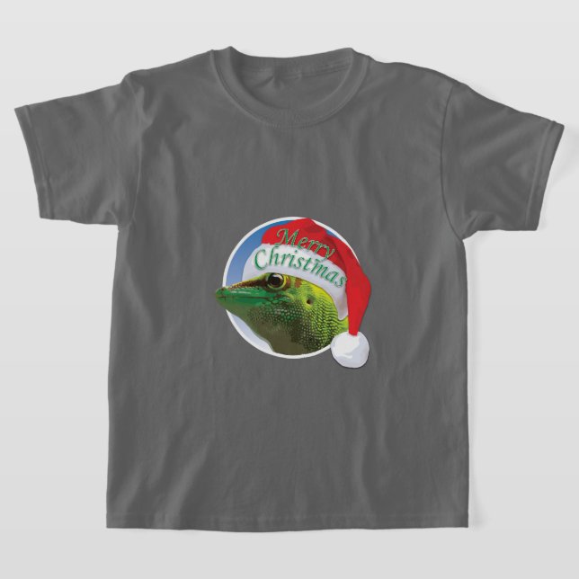 Gecko de Natal - Camisa Básica para Crianças (Postura )