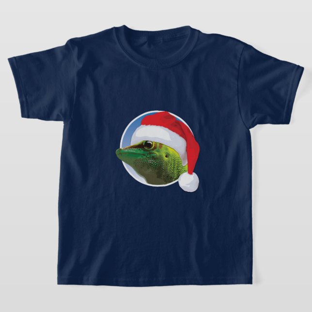 Gecko de Natal - Camisa Básica para Crianças (Postura )