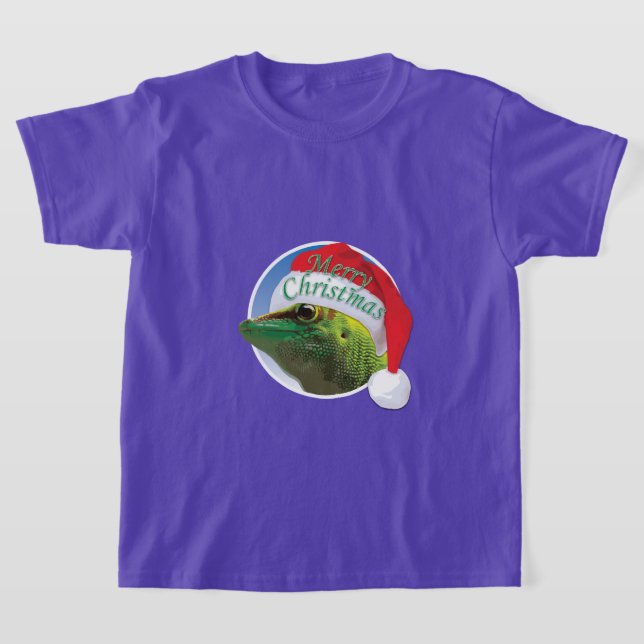 Gecko de Natal - Camisa Básica para Crianças (Postura )