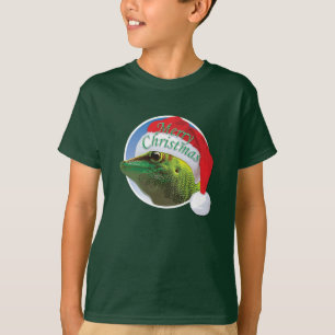 Gecko de Natal - Camiseta Básica de Mão Infantil