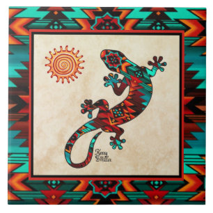 Gecko E Azulejo De Cerâmica Sun