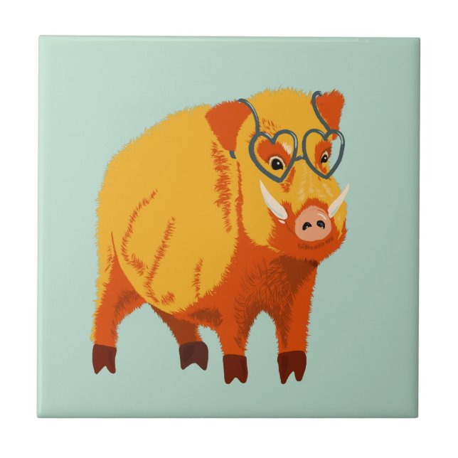 Geek Porco Engraçado Boar Selvagem (Frente)