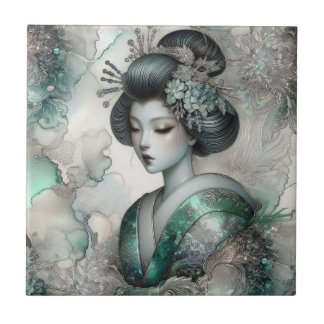 Géisha em Série de Design Verde #2