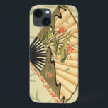 Geisha Fan com Folhas e Impressão Floral<br><div class="desc">Esta linda impressão tem uma ventoinha de guisha destacada sobre um fundo de folhas flutuantes. O ventilador também tem um na moda floral design. Os fãs de arte asiática deveriam adicionar isto à coleção deles!</div>