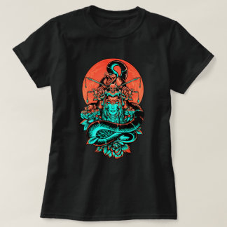 Geisha Tattoo queimou laranja e camiseta preta