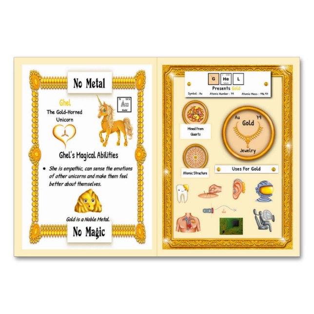 Gel - Cartão de Comércio de Unicórnio Dourado Horn (Frente)