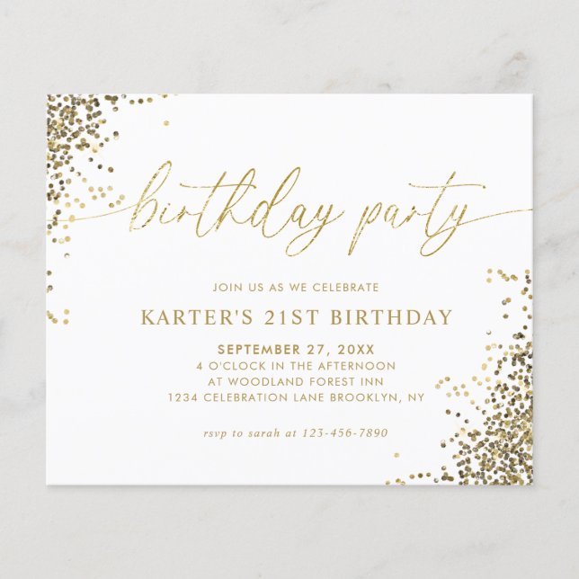 Gelado do Orçamento Noite Dourado de Confetti Adul (Frente)