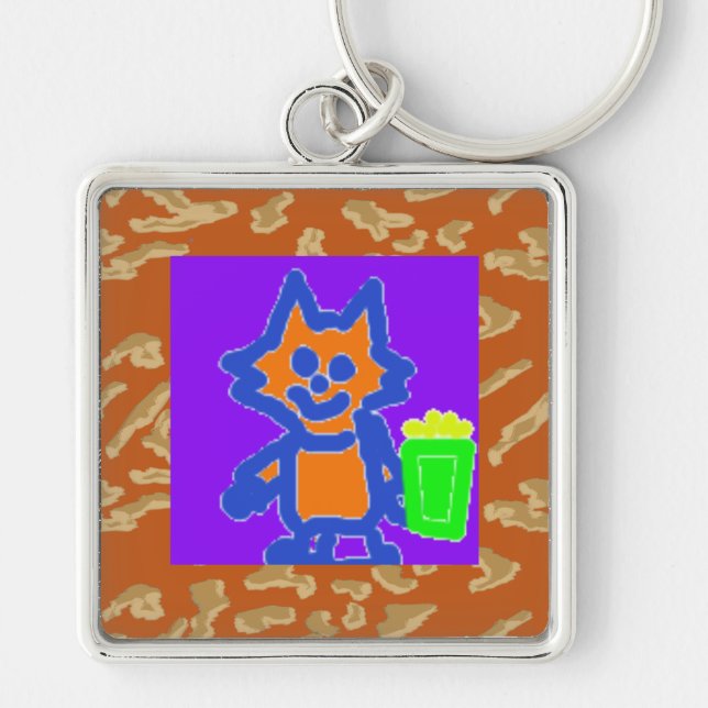 Gelado Laranja Gatinho Amarelo Chaveiro (Frente)