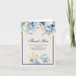 Gelo Azul e Floral Marinho Agradecimento de Aniver
