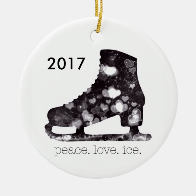 Gelo do amor da paz do ornamento do patinagem (Frente)