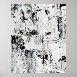 Gelo que derrete o poster preto e branco abstrato