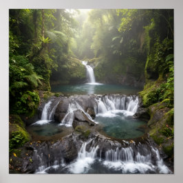 Gembleng Waterfall Bali Jungle Wall Art Poster