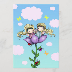 Gêmeas Convites de festas de aniversários de Fada