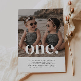 Gêmeas - Uma - Foto Convite de 1º Aniversário
