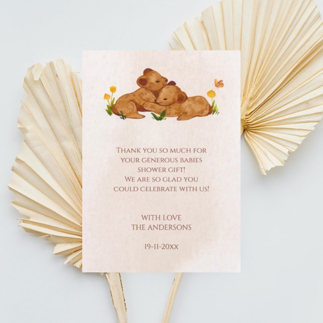 Gêmeos cartões de agradecimentos neutro em Chá de  (Criador carregado)