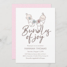 Gêmeos, Chá de fraldas de convite