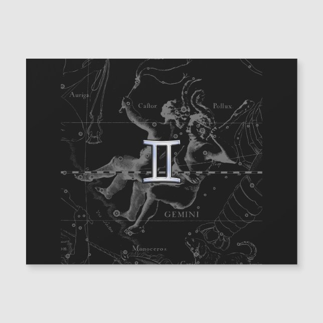 Gêmeos como signo do zodíaco em cromo no Hevelius (Frente)