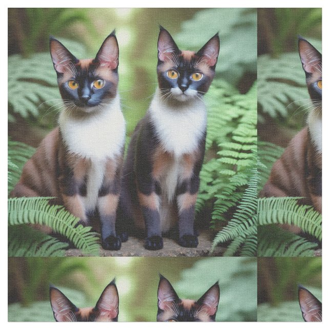 Gêmeos de Gato Siameses de Chocolate, Tecido (Detalhe)