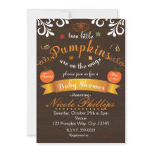 Gêmeos Dois ABÓBORAS de Outono Convite para CHUVA 