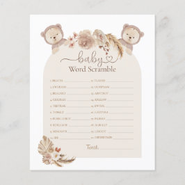 Gêmeos Enchidos Ursos de Palavras Jogo do Chá de f