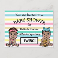 Gêmeos Étnicos Bonitos, Bebê-Chuva Convites