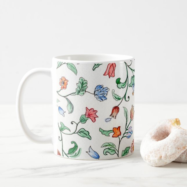 Gêmeos Florais Minúsculos numa caneca (Com Donut)