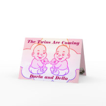 Gêmeos Garotas Estão Vindo Cartão De Chá de fralda