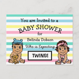 Gêmeos hispânicos Fofos Bebês Convites para Chuvei