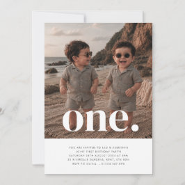 Gêmeos Meninos - Um - Foto Convite 1º Aniversário 