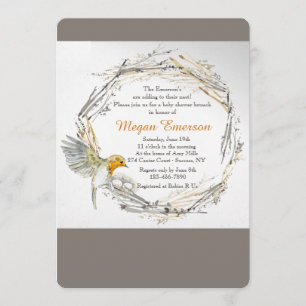 Gêmeos no convite do chá de fraldas do ninho