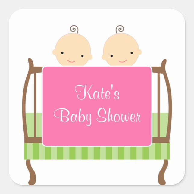 Gêmeos nos adesivos cor-de-rosa (Frente)