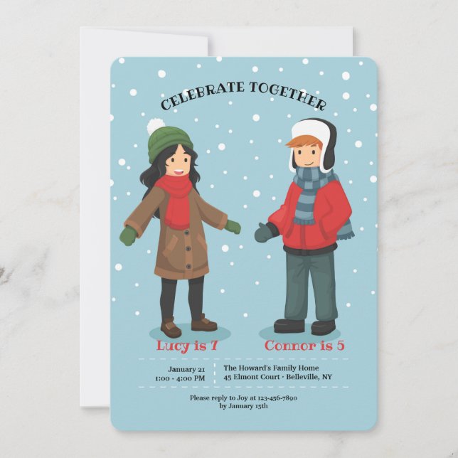 Gêmeos ou Convite para o aniversário conjunto de i (Frente)